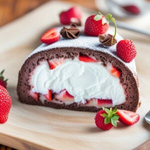 Erdbeer-Schokoladen Biskuitrolle
