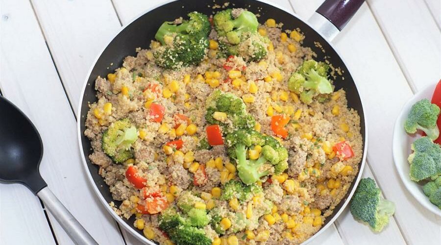 15-Minuten Couscous-Hackfleisch Pfanne