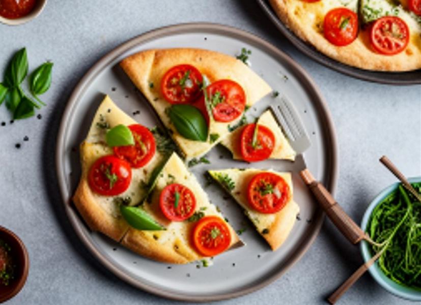 Focaccia mit frischen Tomaten und Rucola