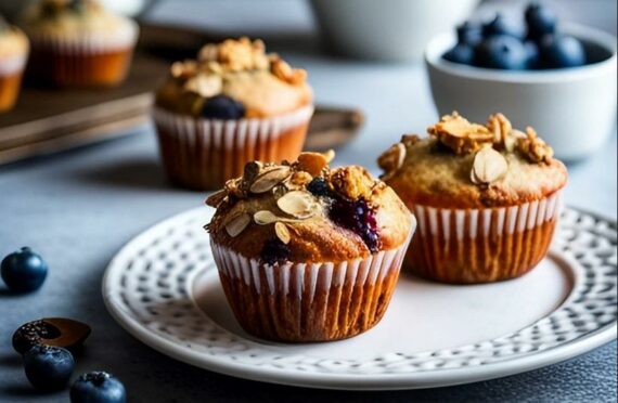 Frühstücksmuffins mit Heidelbeeren