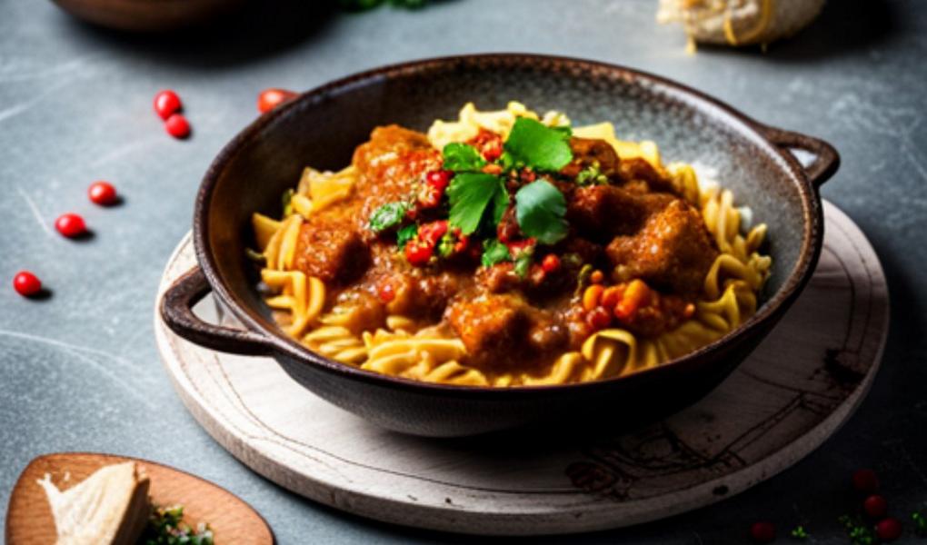 Gulasch mit handgeschabten Spätzle