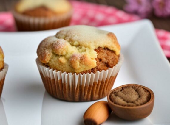 Vanille-Rhabarber-Muffins mit Streuseln